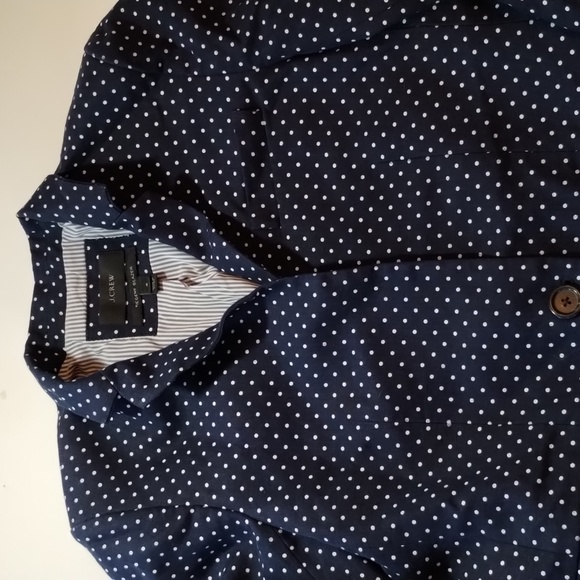 JCrew Polka Dot Regeant Navy Blazer - Picture 3 of 12